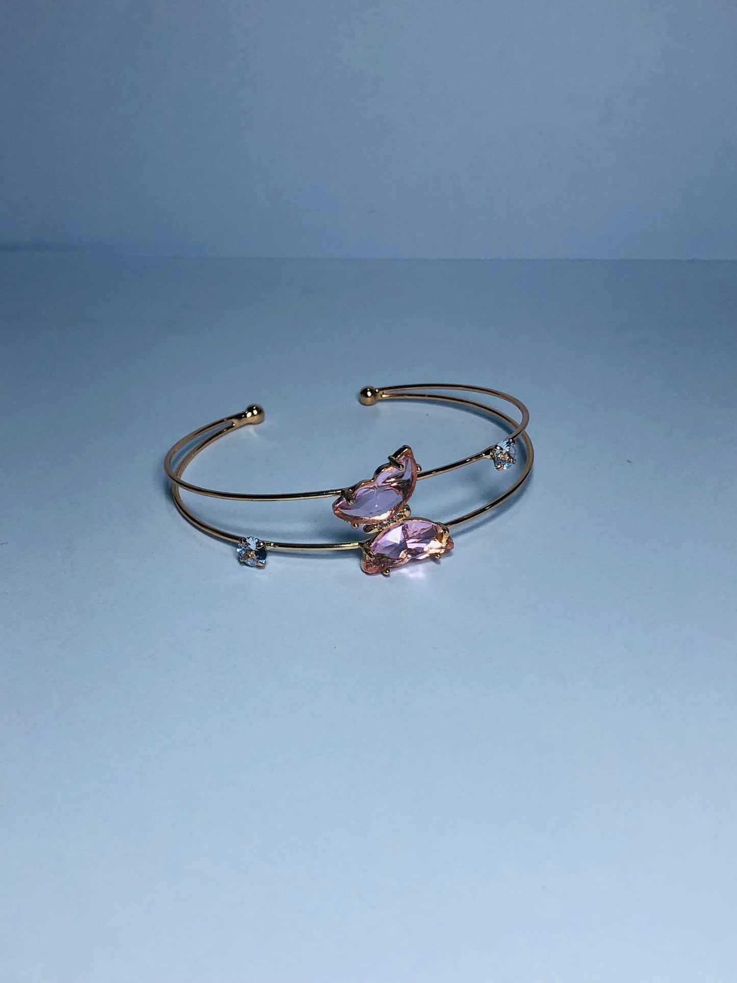 Elegant Gold-Plated Women’s Butterfly Bracelet with Crystal Accents