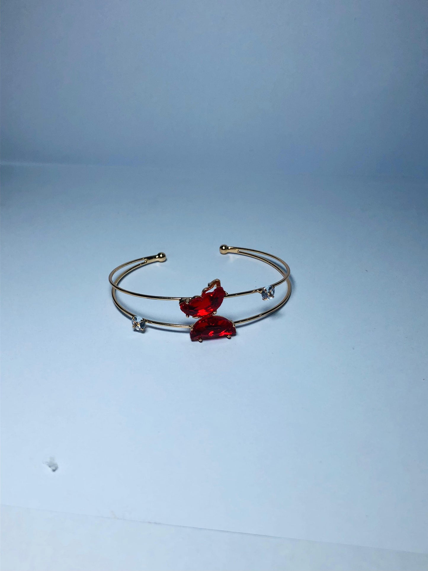 Elegant Gold-Plated Women’s Butterfly Bracelet with Crystal Accents