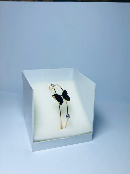 Elegant Gold-Plated Women’s Butterfly Bracelet with Crystal Accents