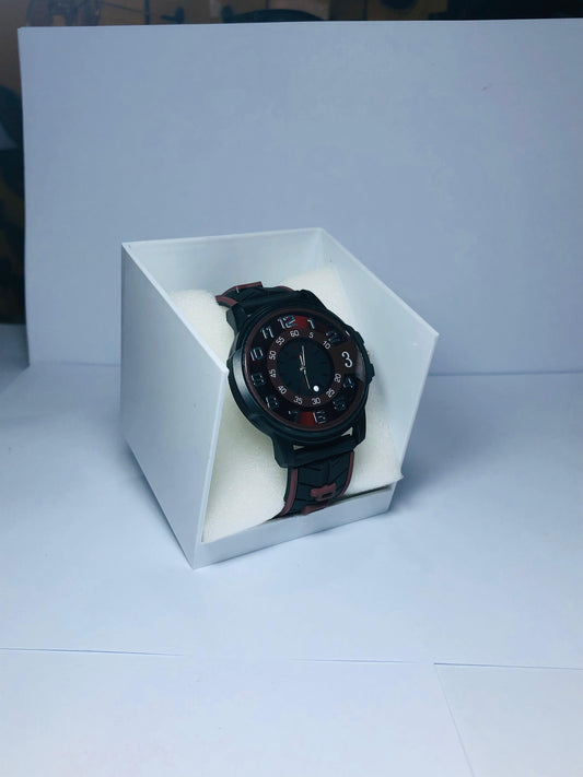 Puma BLACK AND BROWN Dial Rubber Strap Watch – Modern Casual Timepiece