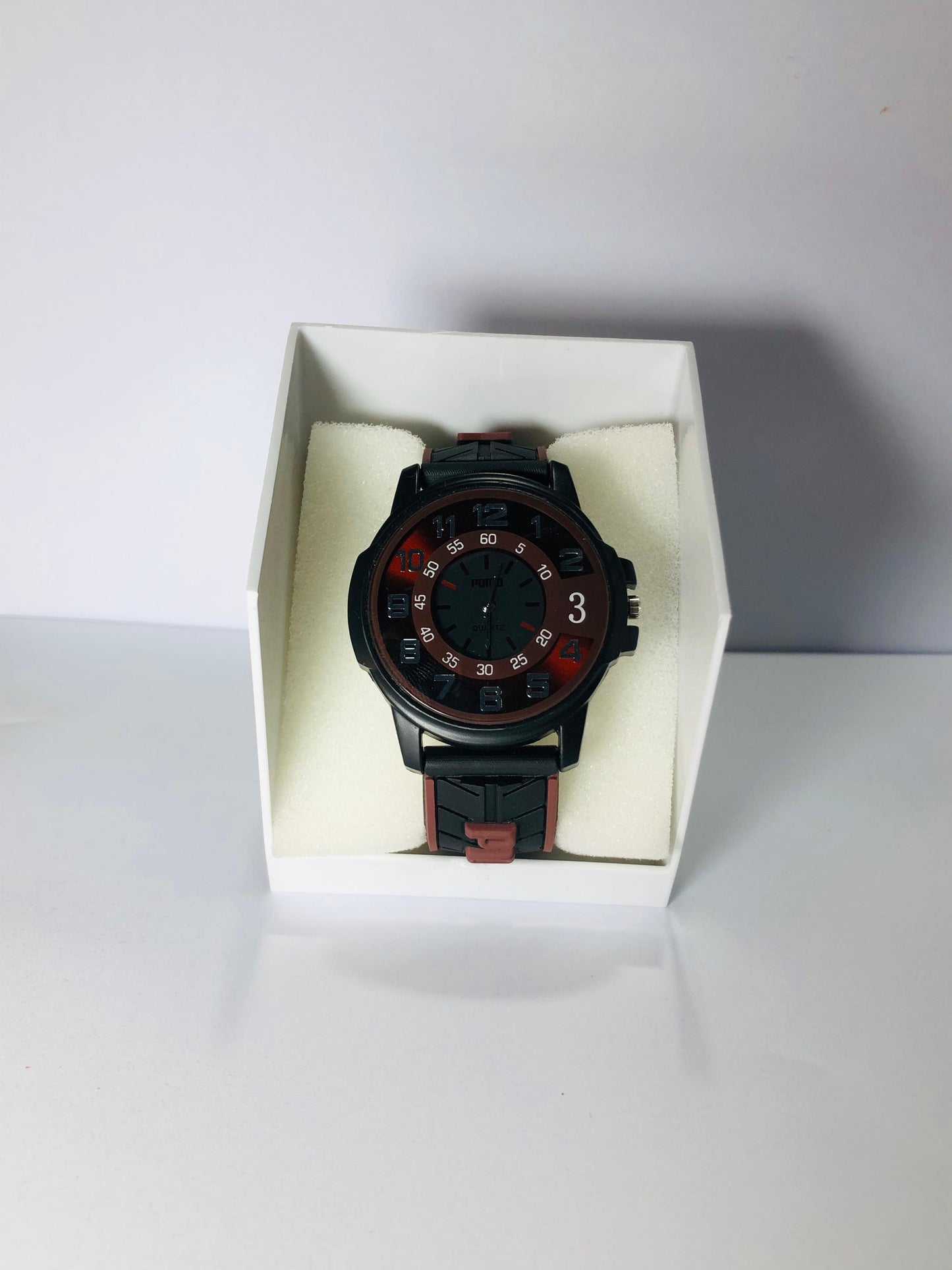 Puma BLACK AND BROWN Dial Rubber Strap Watch – Modern Casual Timepiece