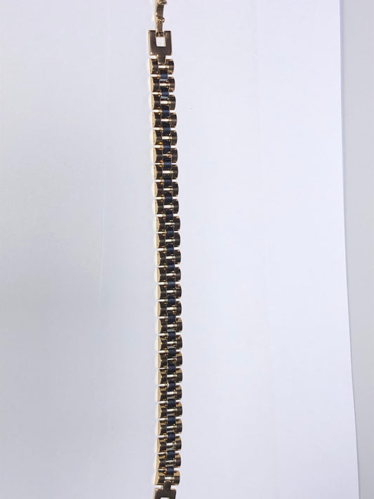 Golden & Grey Stainless Steel Men's Bracelet – Bold Chain Link Design