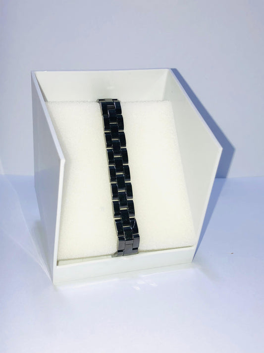 Men’s Black Stainless Steel Bracelet – Durable Chain Link Design