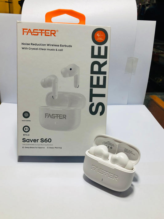 FASTER Saver S60 – Noise Reduction Wireless Earbuds with Crystal Clear Sound