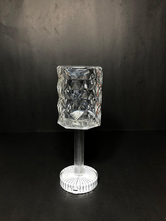 Crystal-Cut LED Table Lamp with Remote, Touch Sensor & USB Charging