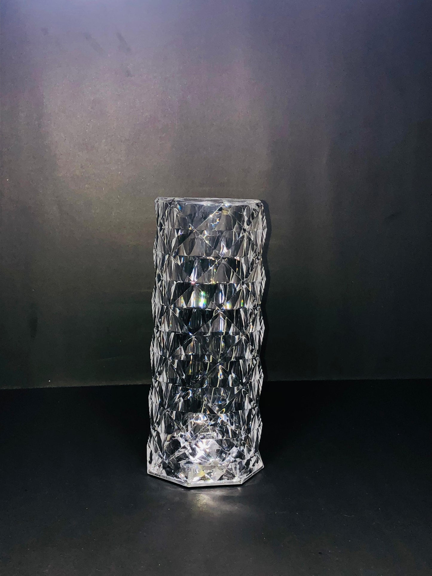 Crystal-Cut LED Lamp with Color-Changing Remote & USB Charging