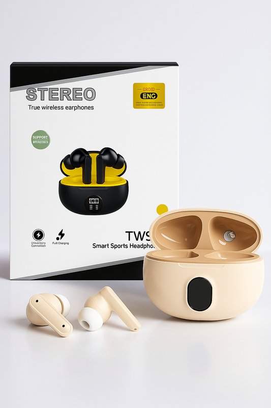 Stereo Bluetooth AirPods – Wireless Earbuds with Charging Case