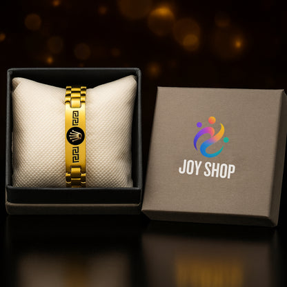 Rolex Golden Stainless Steel Men’s Bracelet – Luxury Chain Link Design