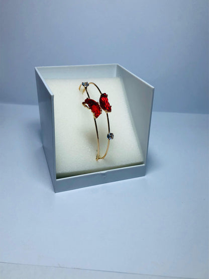 Elegant Gold-Plated Women’s Butterfly Bracelet with Crystal Accents