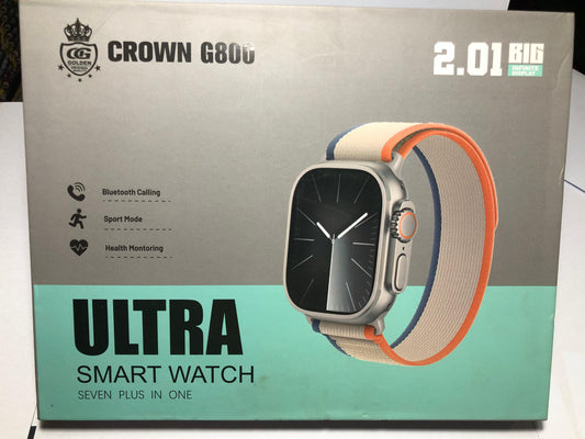 Crown G800 Ultra Smart Watch – 2.01" HD Display | 7-in-1 Strap Combo