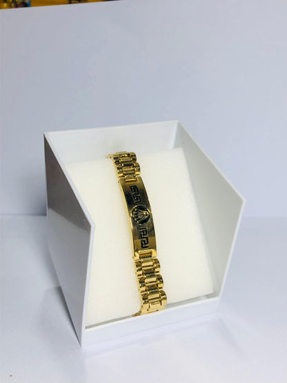 Rolex Golden Stainless Steel Men’s Bracelet – Luxury Chain Link Design