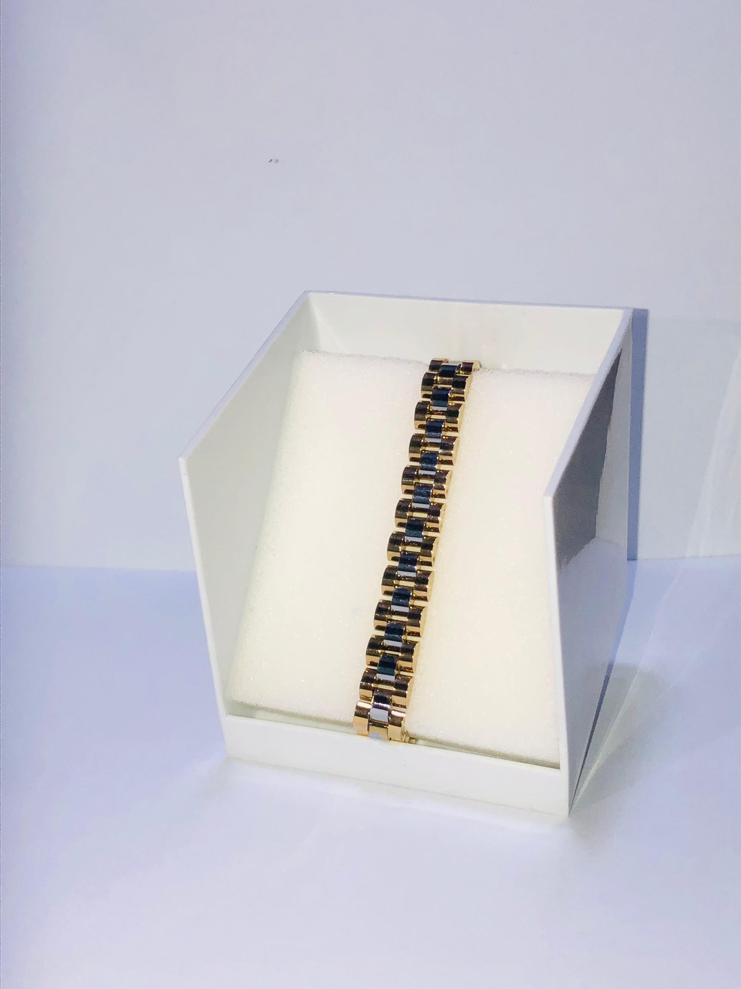 Golden & Grey Stainless Steel Men's Bracelet – Bold Chain Link Design